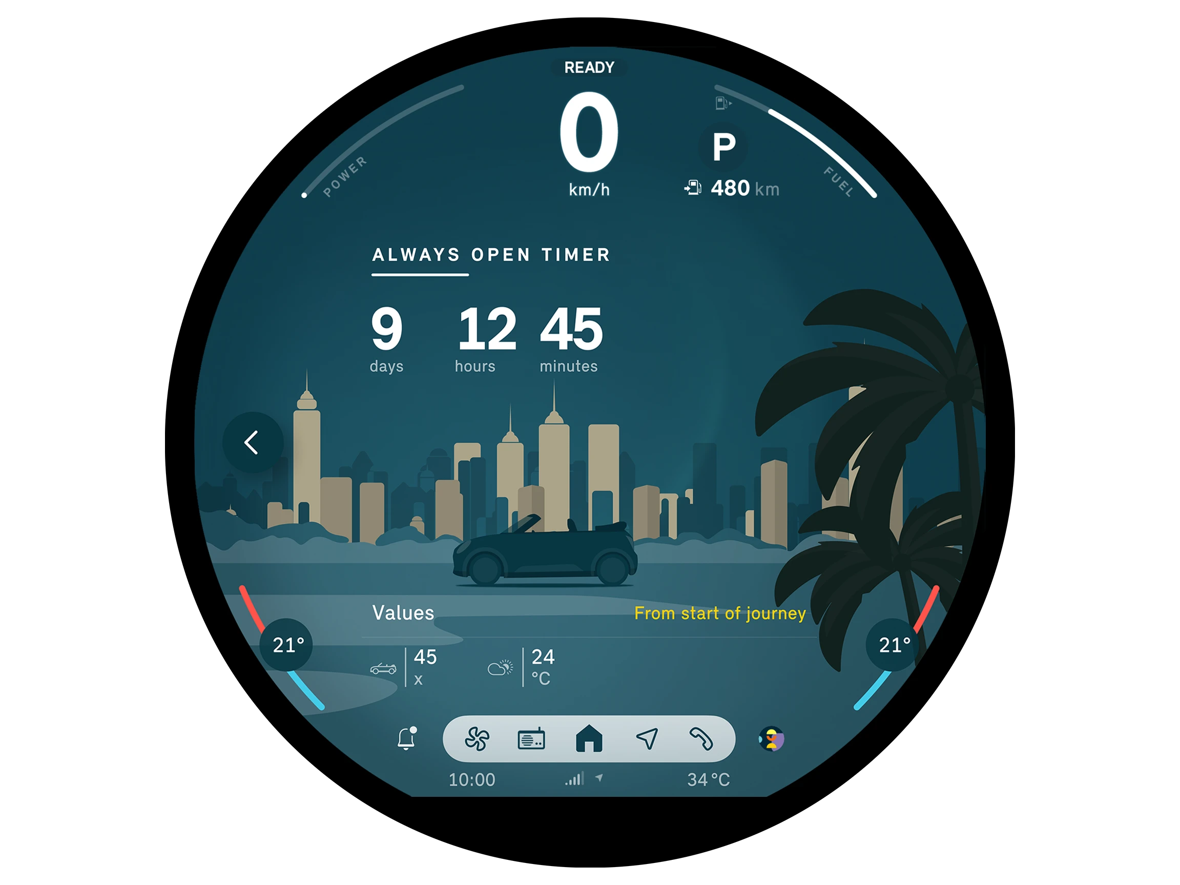 MINI Cooper Кабріолет - застосунок always open timer 