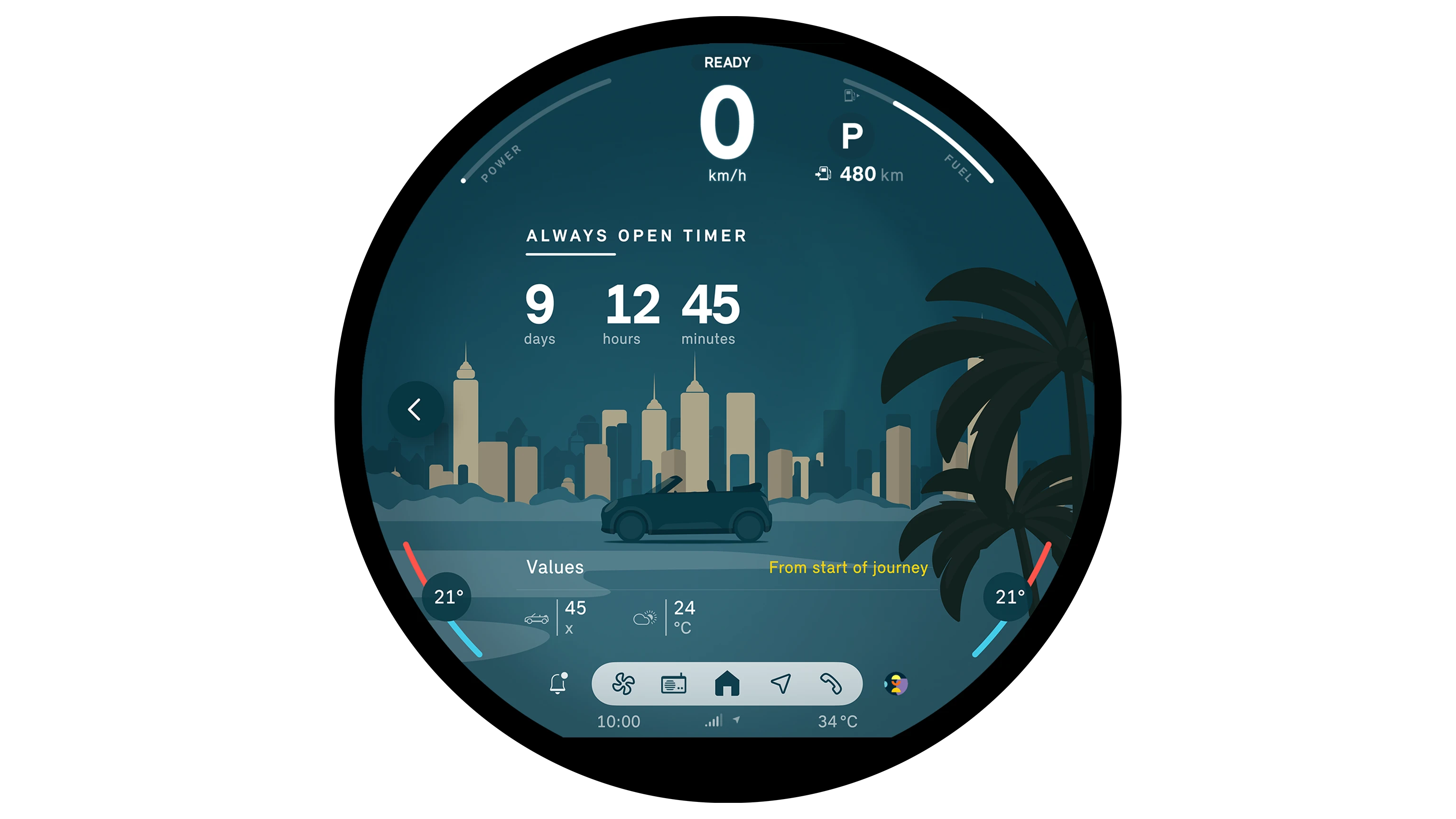 MINI Cooper Кабріолет - застосунок always open timer 