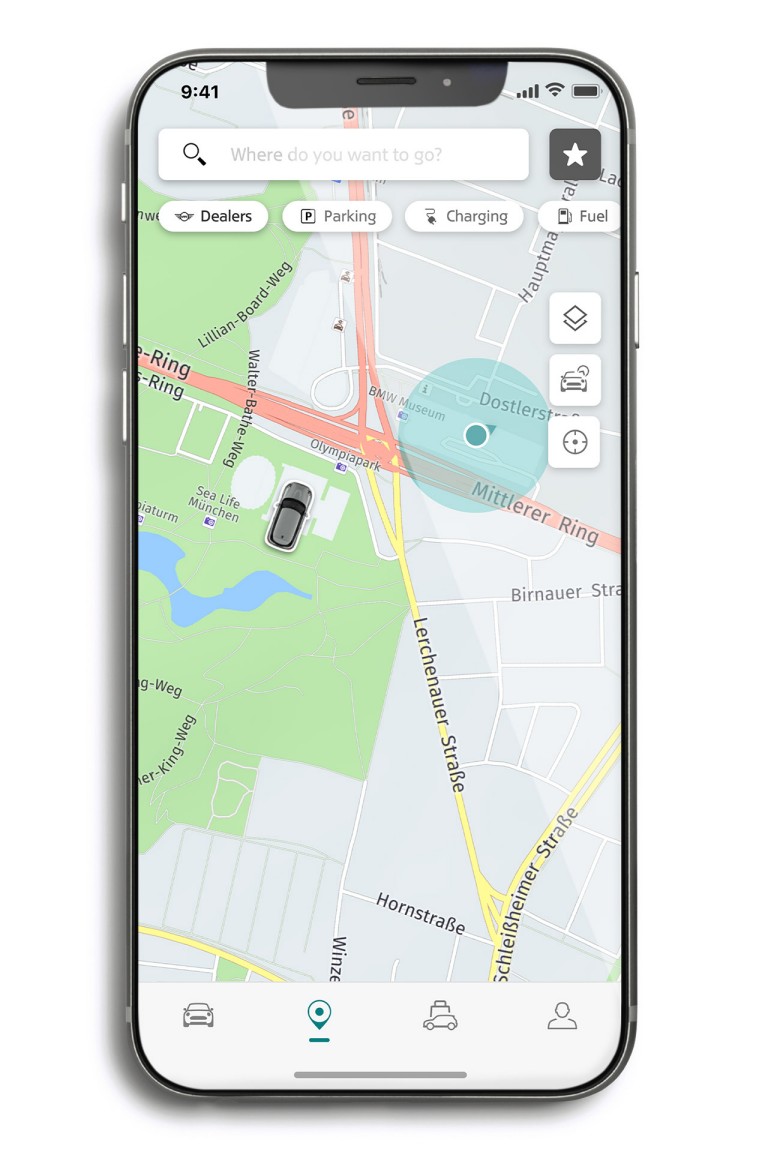 mini connected – застосунок MINI – вкладка мапи