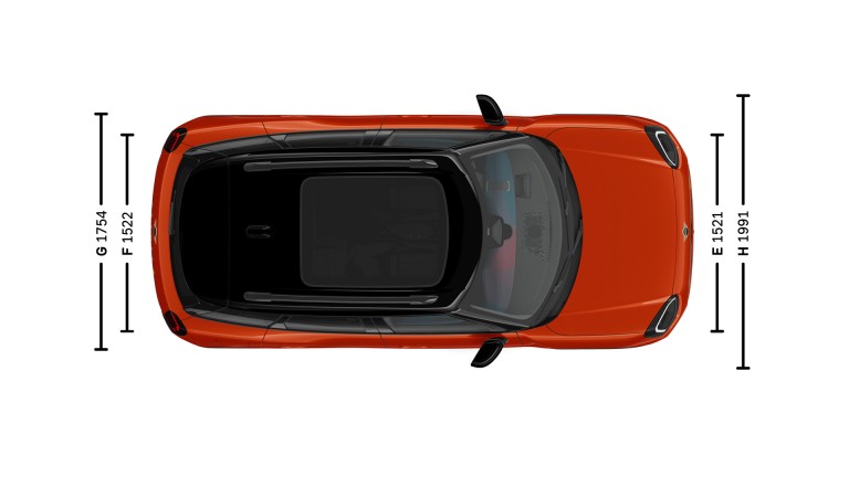 Повністю електричний MINI Aceman - розміри - картинка-інтро вид зверху
