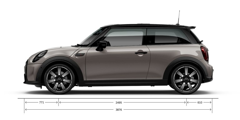 3-дверний хетчбек MINI – вид збоку – розміри