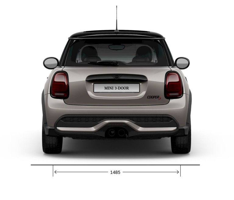 3-дверний хетчбек MINI – вид ззаду – розміри